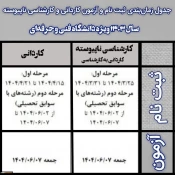 جدول زمان‌بندی ثبت نام و شرکت در آزمون مقاطع کاردانی و کارشناسی ناپیوسته (کاردانی به کارشناسی) ویژه متقاضیان تحصیل در دانشگاه فنی و حرفه‌ای
 2